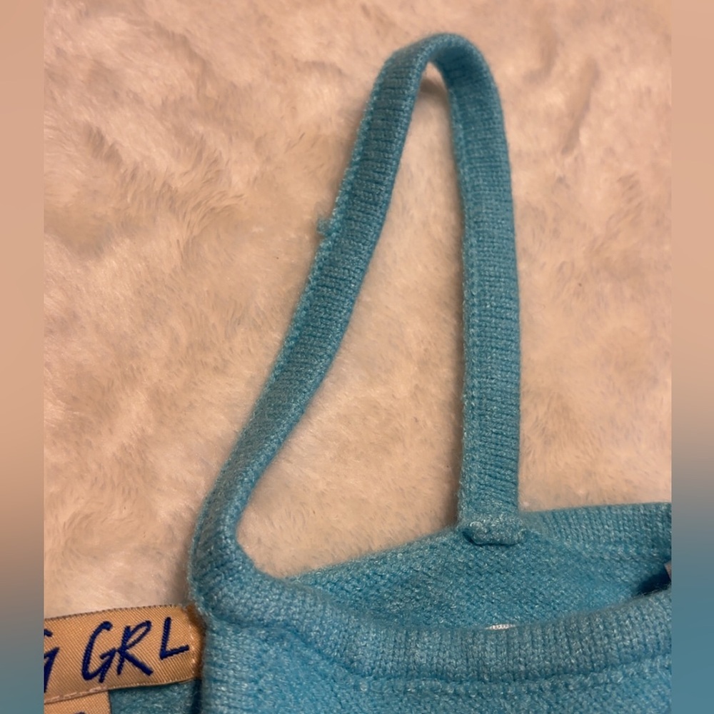 VRG GRL Turquoise Cut Out Crop Top - Picture 11 of 16